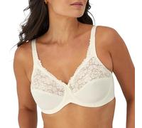 Bali Lilyette Minimizer Bra, Lacey Underwire Bra with Full-Coverage & Natural Support, Underwire Bra for Everyday Wear, Pearl, 38D