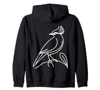 Bali Myna Line Art Birdwatcher Zip Hoodie