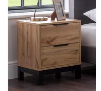 Bali Oak Bedside Cabinet - 2 Drawer