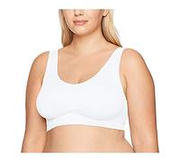 Bali One Smooth U Wireless Bra, Seamless No-Bulge Shapewear Bra, Pullover Bralette with No-Roll Underband and No-Dig Straps, White, M