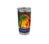 Bali Palms Tropical Bird Sunset Ubud Travel Lombok Souvenir Stainless Steel Insulated Tumbler