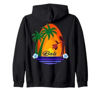Bali Palms tropical Bird Sunset Ubud Travel Lombok Souvenir Zip Hoodie
