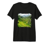 Bali Rice Terraces Tropical Mountain Landscape Scene Premium T-Shirt