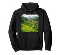 Bali Rice Terraces Tropical Mountain Landscape Scene Pullover Hoodie