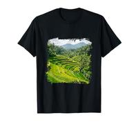 Bali Rice Terraces Tropical Mountain Landscape Scene T-Shirt