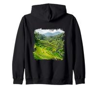 Bali Rice Terraces Tropical Mountain Landscape Scene Zip Hoodie