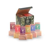 Bali Soap - Green Collection - Natural Soap Bar Gift Set, Face Soap or Body Soap, 6 pc Variety Soap Pack (Coconut, Papaya, Vanilla, Lemongrass, Jasmine, Ylang-Ylang) 3.5 Oz each