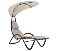 Bali Sun Lounger Relaxing Chair with Canopy Shade and Padded Cushions LIVIVO Beige One Size
