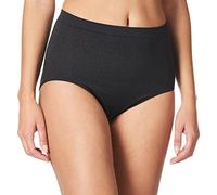 Bali Women’s Comfort Revolution Seamless Brief Panty, High Rise Microfiber Stretch Underwear, Black Damask, 9