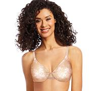 Bali Women's All-Round Smoothing Underwired Bra Full Coverage, Sand Bowl/White Leaf Pattern, 34D