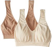 Bali Women's Comfort Revolution Crop Top, 2 Pack - Nude/Light Beige Combo, XL