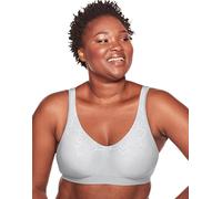 Bali Women's Wireless, Comfort Revolution Seamless Bra, ComfortFlex Fit, Moisture-Wicking, Opaque, Crystal Grey Aztec Print, L