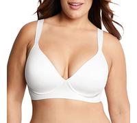 Bali Women's Comfort Revolution Wirefree, Soft Touch Ultimate Wireless Support Bra, Opaque, White, M