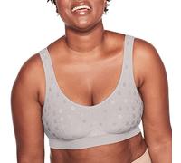 Bali Women's Comfort Revolution Wireless Bra, ComfortFlex Fit Full-Coverage Wirefree Bra, Crystal Grey Pattern, L