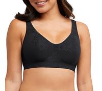 Bali Women's Comfort Revolution Wireless Bra, Full-Coverage Wirefree T-Shirt Bra, DF3484, Black Aztec, L