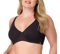 Bali Women's, Cotton Collection 2-ply Underwire Bra, Moisture-Wicking, Full Coverage, Convertible Straps, Black, 40DD