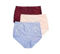 Bali Women's Double Support Brief Panty - 3 Pack, DFDBB3, Pink/Purple/Winter, 6, Blushing Pink/Sparkling Purple/Winter Lake, 6