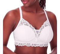 Bali Women's Lace Desire Wireless, Lacy Full-Coverage Wirefree, Convertible Bra, Opaque, White, M