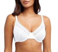 Bali Women's One Smooth U Lace Minimizer Bra, Underwire Bras, Full-Coverage Convertible Bra, White, 36E