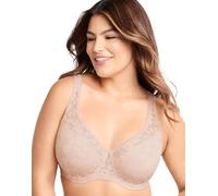 Bali Women's Passion for Comfort Lace Underwire Bra, Multiway Convertible Bra, Soft Lace Bra, Sandshell, 40C