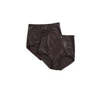 Bali Women's Shapewear Double Support® Coordinate Brief with Lace Tummy Panel Light Control 2-Pack, 2 black, Large