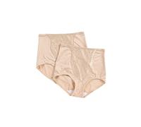 Bali Women's Shapewear Double Support® Coordinate Brief with Lace Tummy Panel Light Control 2-Pack - Beige - 2X Plus