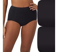 Bali Women's Shapewear Seamless Brief Ultra Control 2-Pack, 2 black, Large