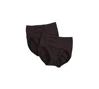 Bali Women's Shapewear Seamless Brief Ultra Control 2-Pack, Black/Black, 3X