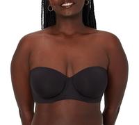 Bali Women's Strapless Minimizer, Coolest Smoothing Bra, Moisture-Wicking, Black, 38 E