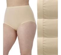Bali Women's Stretch Cotton Underwear, Cut-fit Brief, Full Coverage Panty, 3-Pack, Nude/Nude/Nude, 7