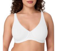 Bali Women's Underwire Bra, Cotton Collection 2-ply, Moisture-Wicking, Full Coverage, Convertible Straps, White, 40C