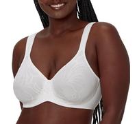 Bali Women's Underwire, Coolest Smoothing Moisture-Wicking Bra, Minimizes Bustline Up to 1.5", 0.5 inches, White Lace, 38 E