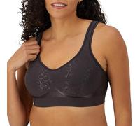 Bali Women's Wireless, Comfort Revolution Full-Coverage Wirefree Bra, Moisture-Wicking T-Shirt, Black Swirl, M