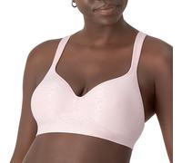 Bali Women's Wireless, Comfort Revolution Full-Coverage Wirefree Bra, Moisture-Wicking T-Shirt, Hush Pink Swirl, M