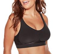 Bali Women's Wireless, Comfort Revolution Full-Coverage Wirefree Bra, Moisture-Wicking, Opaque, Black Tropic, 3X-Large