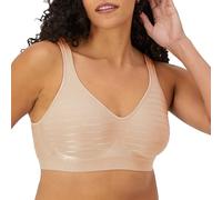 Bali Women's Wireless, Comfort Revolution Seamless Bra, ComfortFlex Fit, Moisture-Wicking, Evening Blush Stripe, XL