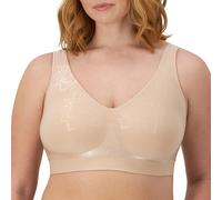 Bali Women's Comfort Revolution Non-Wired, Seamless Bra, 2 Layer Cups, ComfortFlex Fit, Opaque, Almond Aztec, XL