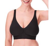 Bali Women's Wireless, Comfort Revolution Seamless Bra, ComfortFlex Fit, Moisture-Wicking, Opaque, Black, L
