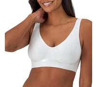 Bali Women's Wireless, Comfort Revolution Seamless Bra, ComfortFlex Fit, Moisture-Wicking, Opaque, White Aztec Print, L
