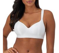Bali Women's Wireless Df3463, Comfort Revolution Full-Coverage Wirefree, Moisture-Wicking Bra, White Zag, 38C