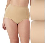 Bali womensx245Shapewear Seamless Brief Ultra Control 2-Pack Shapewear Brief - Beige - L