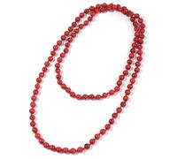 BALIBALI 108 Mala Beaded Long Necklace Hand Knotted for Women, 110 cm, Red Turquoise, red turquoise