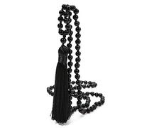 BALIBALI 8MM Beads Chakra Long Mala Necklace Natural Stone Meditation Statement Necklace Japa Yoga Buddhist Rosary Prayer Charm Beaded Tassel Necklace, Stone