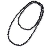 BALIBALI Beaded Necklace Hand Knotted for Woman, Black Agate, black agate