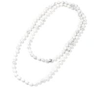 BALIBALI Beaded Necklace Hand Knotted for Woman, White Howlite, white howlite