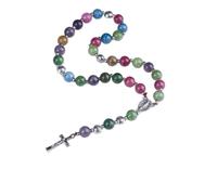 BALIBALI Handmade 8mm Prayer Beads Rosary Jade Natural Stone Rosary Beads with Pardon Crucifix Cross Rosary, 8 mm, Stone, No Gemstone