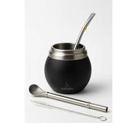 BALIBETOV Yerba Mate Kit - Includes One Mate Cup and Bombilla Set - Stainless Steel Double Wall Thermal Yerba Mate Gourd and Bombilla Set (Mate straw) - Easy to clean and maintain (Black)