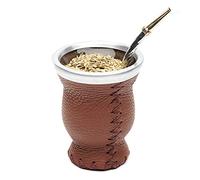 BALIBETOV Yerba Mate Set - Premium Glass Gourd with Leather Wrap & Bombilla