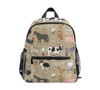 BALII Seamless Farm Animals Toddler Backpack Book Bag School Rucksack for Girl Boy Children