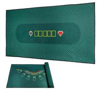 BALIKEN 36 x 72 Inches Texas Holdem Poker Mat & Blackjack Table Top Casino Felt Professional Grade Mat (Green/Green/N)